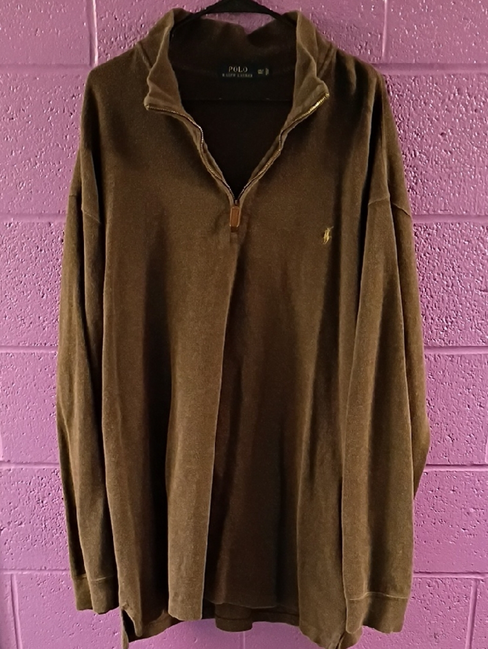 Polo by Ralph Lauren Brown Quarter-Zip Pullover Sweater